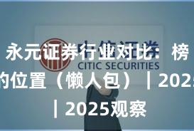 永元证券行业对比：榜单里的位置（懒人包）｜2025观察
