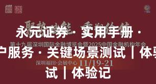 永元证券 · 实用手册 · 客户服务 · 关键场景测试｜体验记